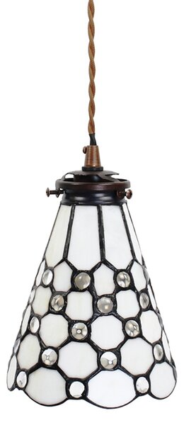 Závesná Tiffany lampa kamienky TransparentEye - Ø 15*115 cm E14/max 1*25W - Clayre & Eef