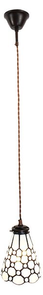 Závesná Tiffany lampa kamienky TransparentEye - Ø 15*115 cm E14/max 1*25W - Clayre & Eef