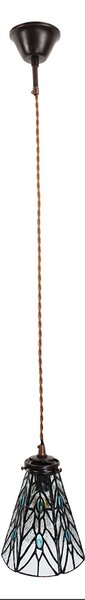 Závesná Tiffany lampa modré kamienky BlueEye - Ø 15*115 cm E14/max 1*25W - Clayre & Eef