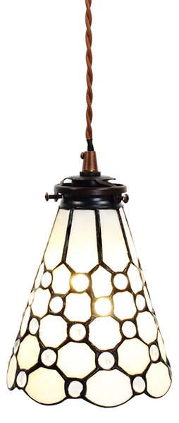 Závesná Tiffany lampa kamienky TransparentEye - Ø 15*115 cm E14/max 1*25W - Clayre & Eef