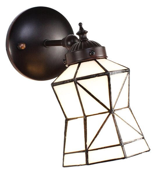 Biela nástenná tiffany lampa Cubi - 17*12*23 cm E14/max 1*40W - Clayre & Eef