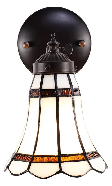 Nástenná lampa Tiffany s bielym tienidlom BrownLine - 17*12*23 cm E14/max 1*40W - Clayre & Eef