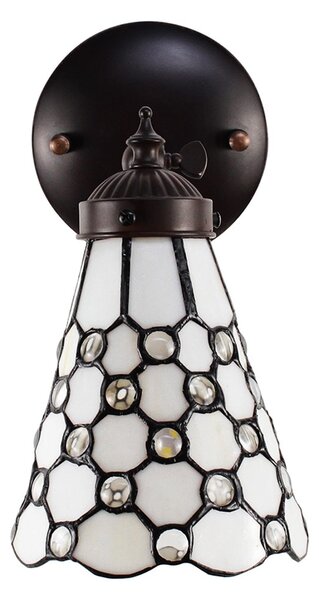 Nástenná Tiffany lampa kamienky TransparentEye - 17*12*23 cm E14/max 1*40W - Clayre & Eef