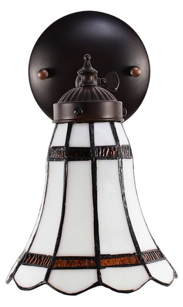 Nástenná lampa Tiffany s bielym tienidlom BrownLine - 17*12*23 cm E14/max 1*40W - Clayre & Eef