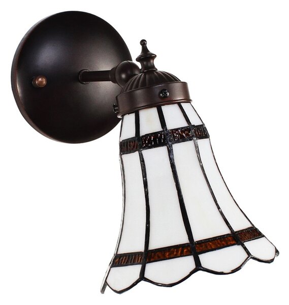 Nástenná lampa Tiffany s bielym tienidlom BrownLine - 17*12*23 cm E14/max 1*40W - Clayre & Eef