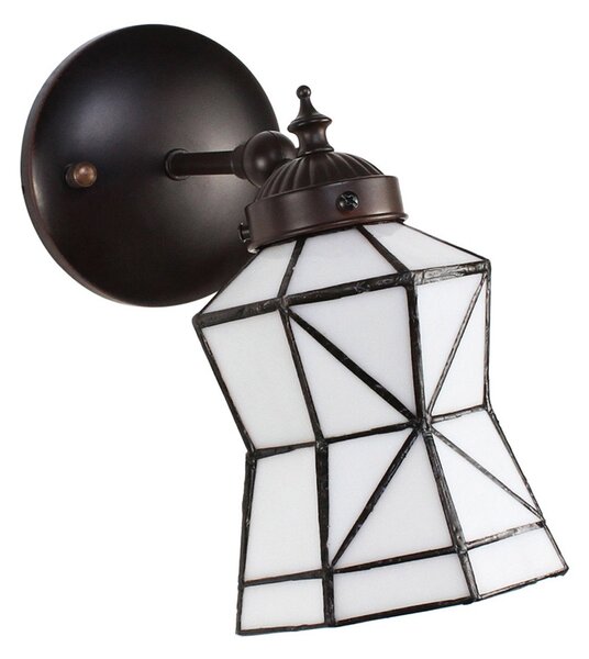 Biela nástenná tiffany lampa Cubi - 17*12*23 cm E14/max 1*40W - Clayre & Eef