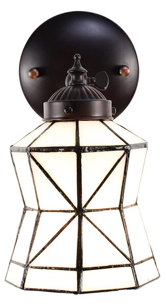 Biela nástenná tiffany lampa Cubi - 17*12*23 cm E14/max 1*40W - Clayre & Eef