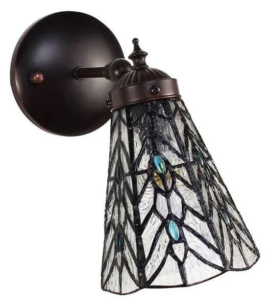 Nástenná lampa Tiffany Venne grey - 17*12*23 cm E14/max 1*40W - Clayre & Eef
