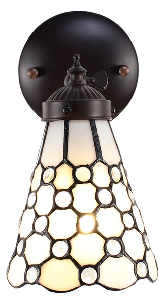 Nástenná Tiffany lampa kamienky TransparentEye - 17*12*23 cm E14/max 1*40W - Clayre & Eef