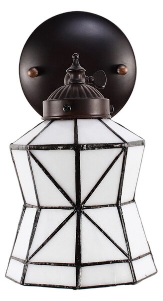 Biela nástenná tiffany lampa Cubi - 17*12*23 cm E14/max 1*40W - Clayre & Eef