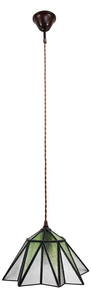Zelený závesný Tiffany luster v tvare kvetu Hiede - Ø 31*107 cm E27/max 1*40W - Clayre & Eef