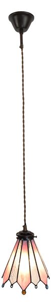 Závesná lampa Tiffany Flowerbell pink - 18*15*115 cm E14/max 1*25W - Clayre & Eef