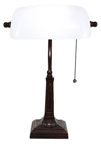 Biela banková lampa tiffany Bank white - 26*16*40 cm E27/max 1*40W - Clayre & Eef