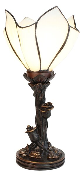 Nástěnná lampa Tiffany Flower White - Ř 18*32 cm E14/max 1*25W - Clayre & Eef