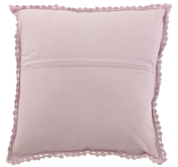 Fialkový bavlnený vankúš s čipkou Lace violet - 42*12*42cm - J-Line by Jolipa