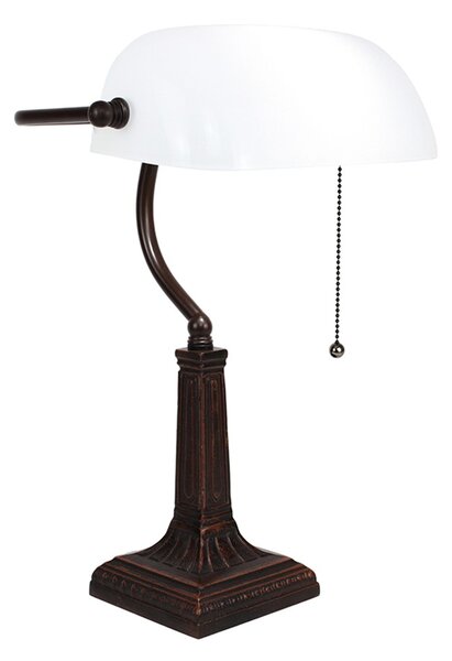 Biela banková lampa tiffany Bank white - 26*16*40 cm E27/max 1*40W - Clayre & Eef