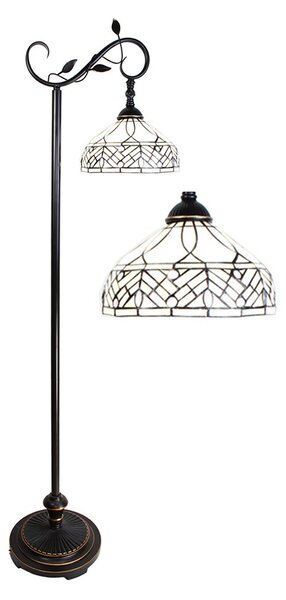 Stojací lampa Tiffany Brown 36*25*152 cm E27/max 1*60W - 36*25*152 cm E27/max 1*60W - Clayre & Eef
