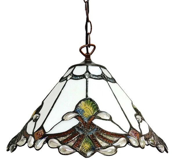 Závesné svetlo Tiffany Flow - Ø 31*107 cmE27/max 1*40W - Clayre & Eef