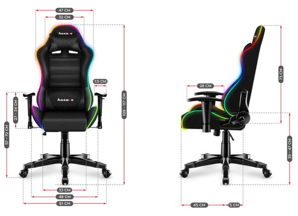 Detská herná stolička Ranger - 6.0 RGB mesh