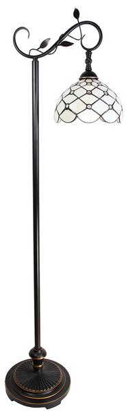 Biela stojacia Tiffany lampa kamienky TransparentEye - 36*25*152 cm E27/max 1*60W - Clayre & Eef