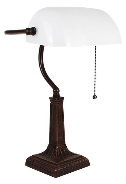 Biela banková lampa tiffany Bank white - 26*16*40 cm E27/max 1*40W - Clayre & Eef