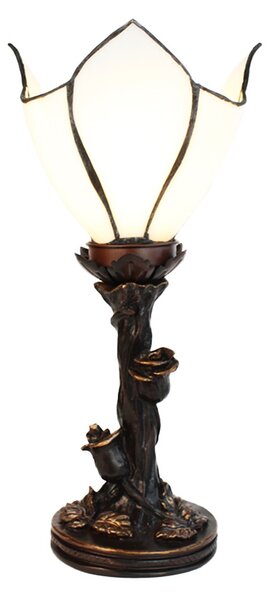 Nástěnná lampa Tiffany Flower White - Ř 18*32 cm E14/max 1*25W - Clayre & Eef