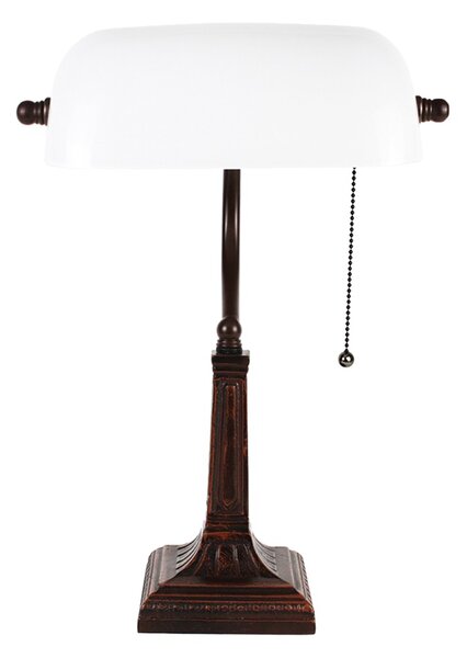 Biela banková lampa tiffany Bank white - 26*16*40 cm E27/max 1*40W - Clayre & Eef