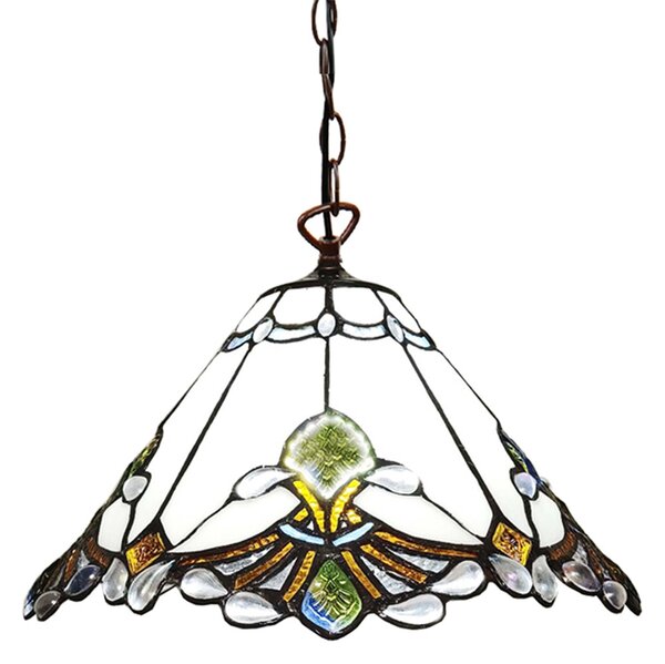 Závesné svetlo Tiffany Flow - Ø 31*107 cmE27/max 1*40W - Clayre & Eef