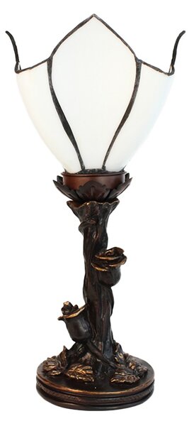 Nástěnná lampa Tiffany Flower White - Ř 18*32 cm E14/max 1*25W - Clayre & Eef