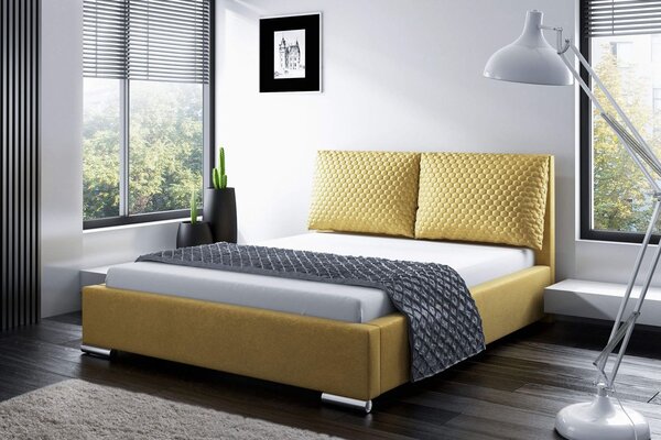 Praktická posteľ s vankúšmi 120x200 DUBAI - žltá