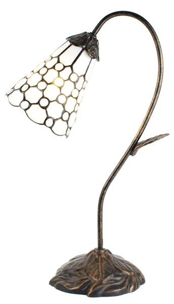 Stolná Tiffany lampa kamienky TransparentEye - 30*17*48 cm E14/max 1*25W - Clayre & Eef