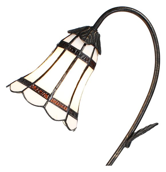 Stolná Tiffany lampa hnedé pruhy BrownLine - 30*17*48 cm E14/max 1*25W - Clayre & Eef