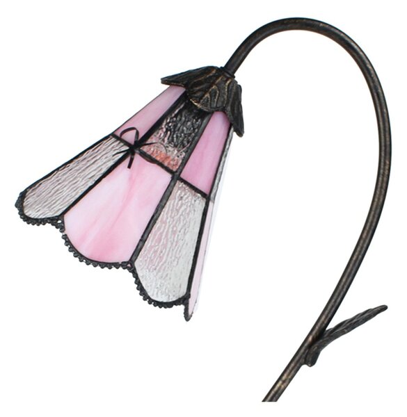 Stolná lampa Tiffany FlowerArc pink - 30*17*48 cm E14/max 1*25W - Clayre & Eef