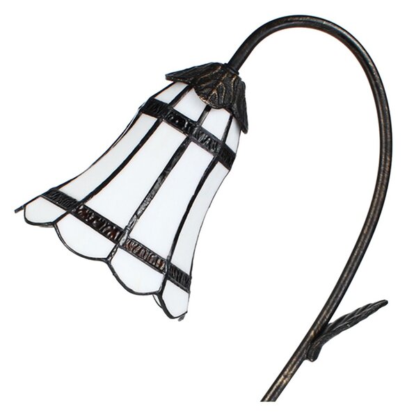 Stolná Tiffany lampa hnedé pruhy BrownLine - 30*17*48 cm E14/max 1*25W - Clayre & Eef
