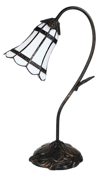 Stolná Tiffany lampa hnedé pruhy BrownLine - 30*17*48 cm E14/max 1*25W - Clayre & Eef