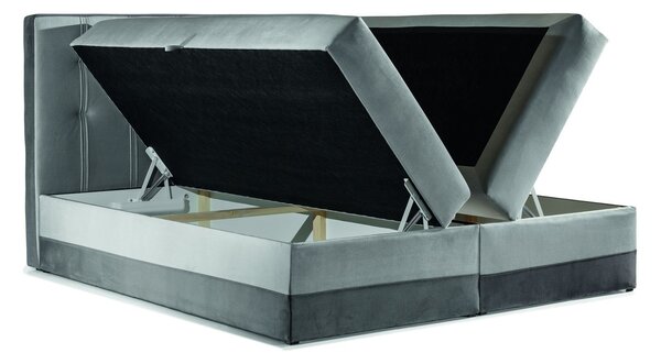 Čalúnená posteľ boxspring 160x200 MARYLIN - sivá + topper ZDARMA