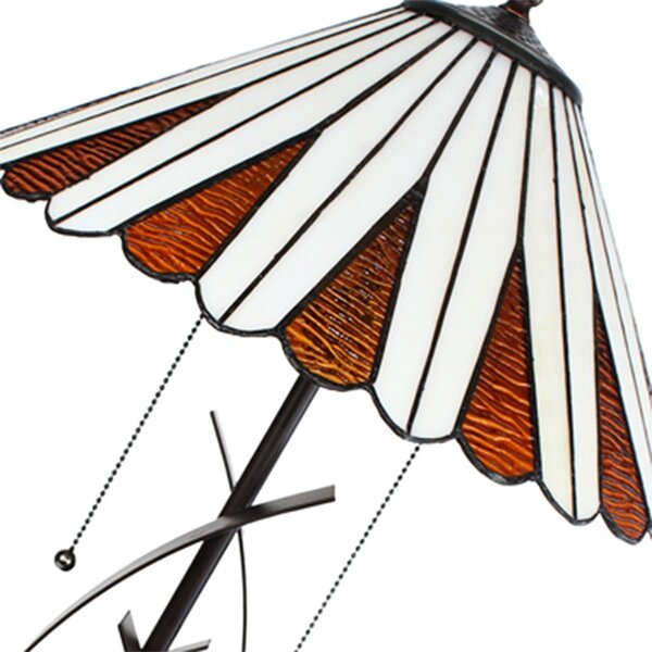 Béžovo-hnedá stolná lampa Tiffany Owa - Ø 41*69 cm E27/max 2*60W - Clayre & Eef