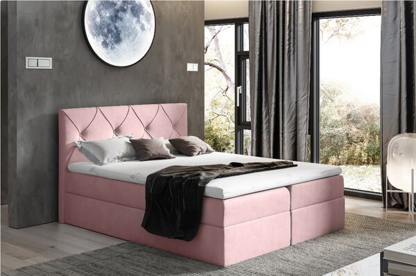 Elegantná kontinentálna posteľ 120x200 CARMEN - ružová 2 + topper ZDARMA