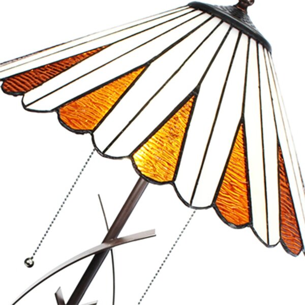 Béžovo-hnedá stolná lampa Tiffany Owa - Ø 41*69 cm E27/max 2*60W - Clayre & Eef