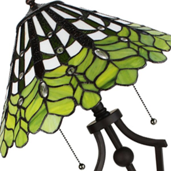 Zelená stolná lampa Tiffany Greena - Ø 41*62 cm E27/max 2*60W - Clayre & Eef