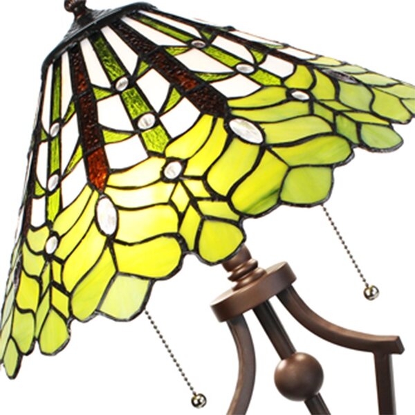 Zelená stolná lampa Tiffany Greena - Ø 41*62 cm E27/max 2*60W - Clayre & Eef