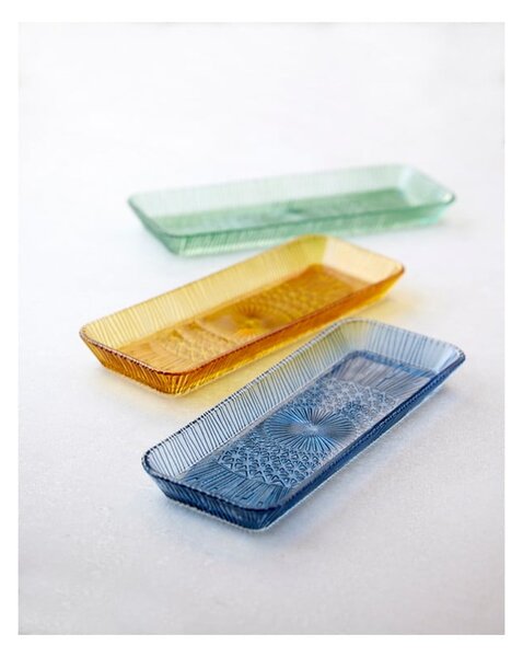 Oranžový sklenený servírovací tanier 14x38 cm Kusintha – Bitz