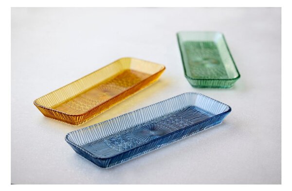 Oranžový sklenený servírovací tanier 14x38 cm Kusintha – Bitz
