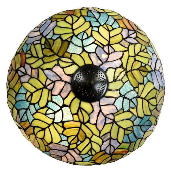 Zelená stolná lampa Tiffany Giallo - Ø 40*60 cm / E27/max 2*60W - Clayre & Eef
