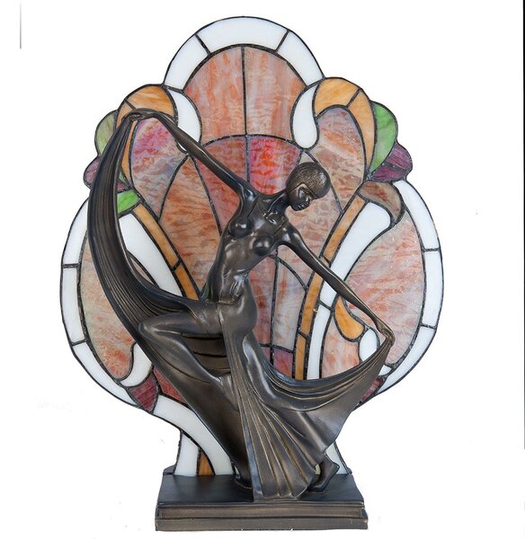 Stolná lampa Tiffany tancujúca žena Women- 35*15*44 cm E14/max 1*40W - Clayre & Eef