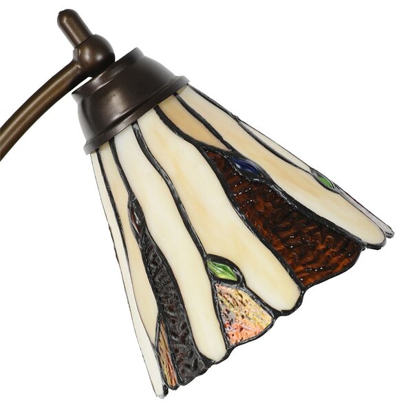 Béžovo-hnedá stolná lampa Tiffany Titto - Ø 27*51 cm E14/max 1*40W - Clayre & Eef