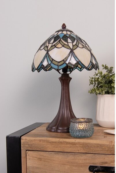 Farebna stolna lampa Tiffany Delafosse - Ø 25*42 cm - Clayre & Eef