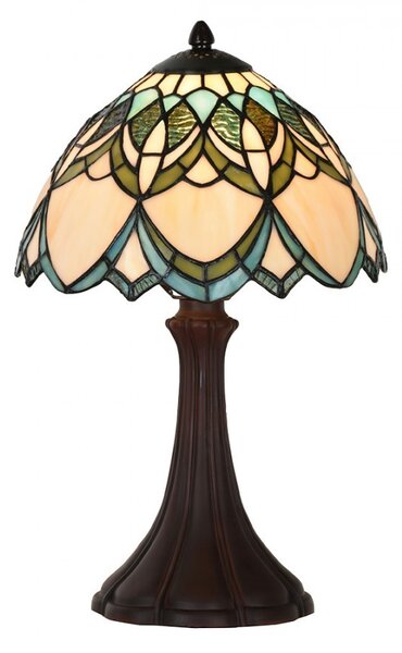 Farebna stolna lampa Tiffany Delafosse - Ø 25*42 cm - Clayre & Eef