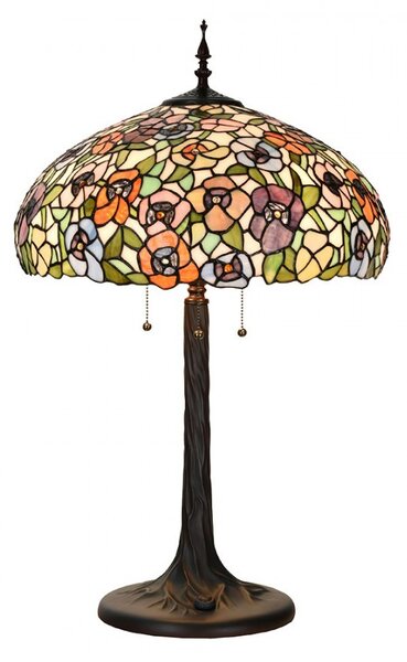 Farebná stolná lampa Tiffany Flower Color Garden - Ø 46*72cm E27/max 3x60W - Clayre & Eef