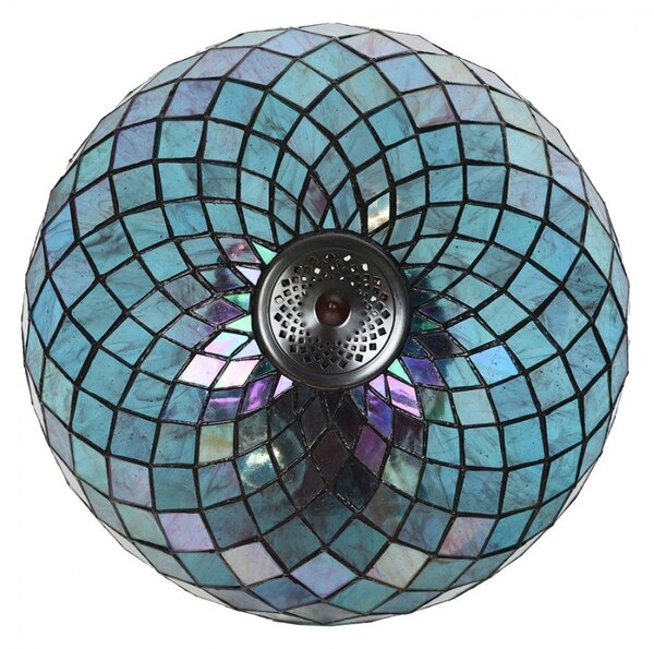 Modrá stolná lampa Tiffany Blue Ocean - Ø 40*61cm E27/max 2x60W - Clayre & Eef